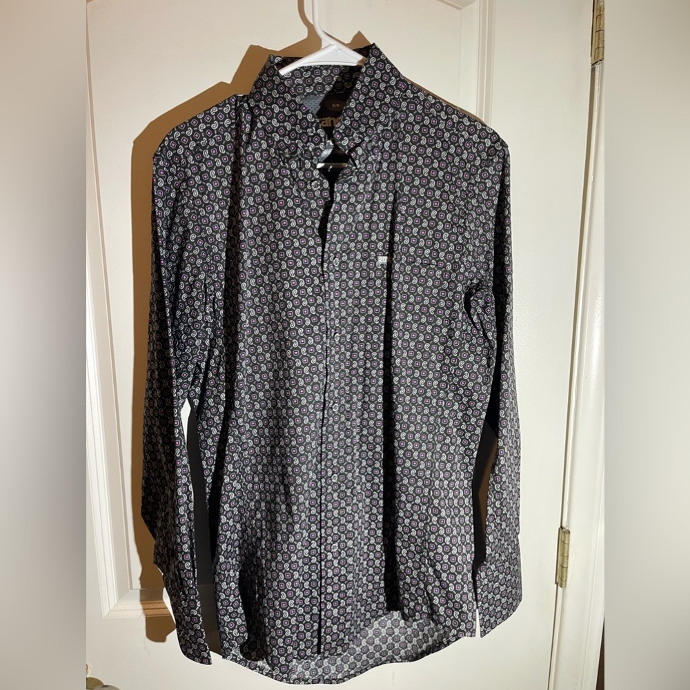 Black/Gray plaid Men’s Wrangler button up shirt 20x performance